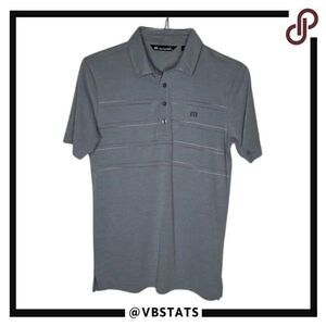 Travis Mathew Small Gray on Gray Striped Golf Polo